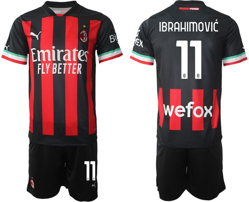 Men 2022-2023 Club Ac Milan home black #11 Soccer Jersey